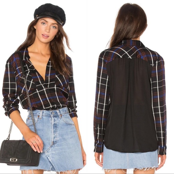 L’AGENCE Denice Contrast Back Shirt S - Picture 1 of 11